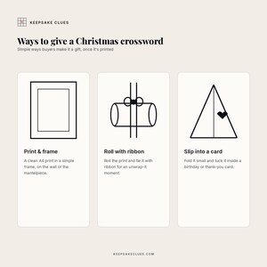 Gift ideas: the printed Christmas crossword as a keepsake to solve together and keep