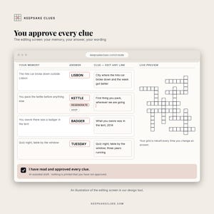 A labelled illustration of the edit-and-approve screen, with the approval checkbox