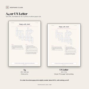A4 and US Letter compared: the A4 PDF prints on US Letter with Fit to page, slightly smaller, nothing cut off