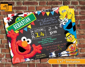 sesame street invitation sesame street birthday invitation etsy