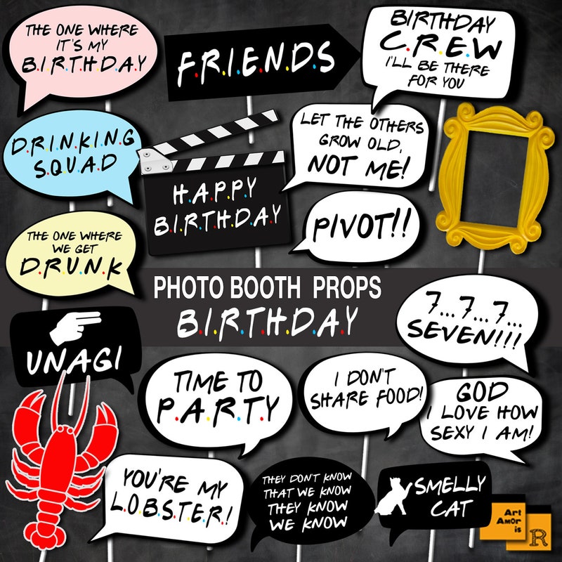 Photo Booth Happy Birthday Props - Etsy