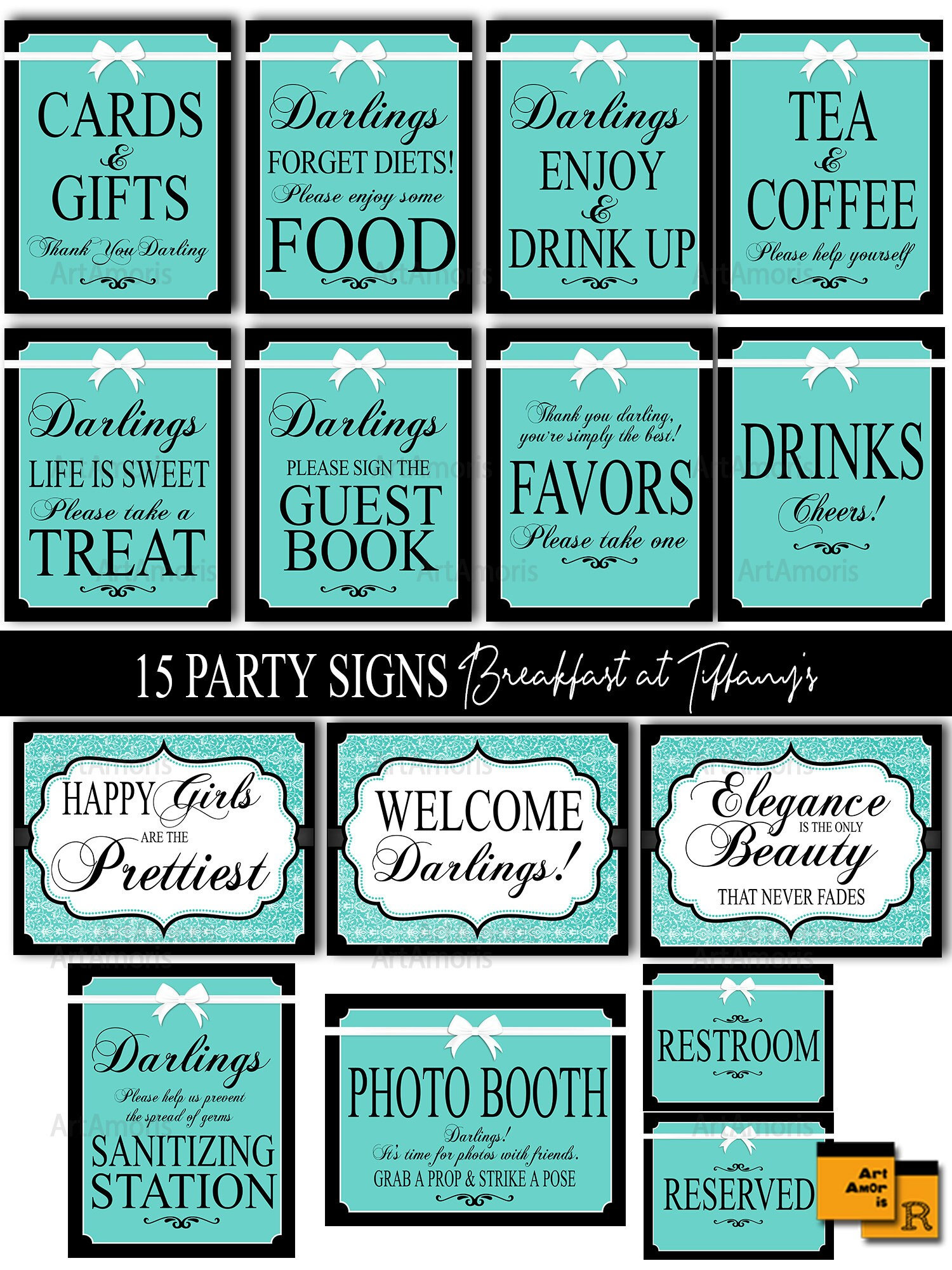 Tiffany's Party Signs, Welcome Party Signs, Bridal Wedding Shower