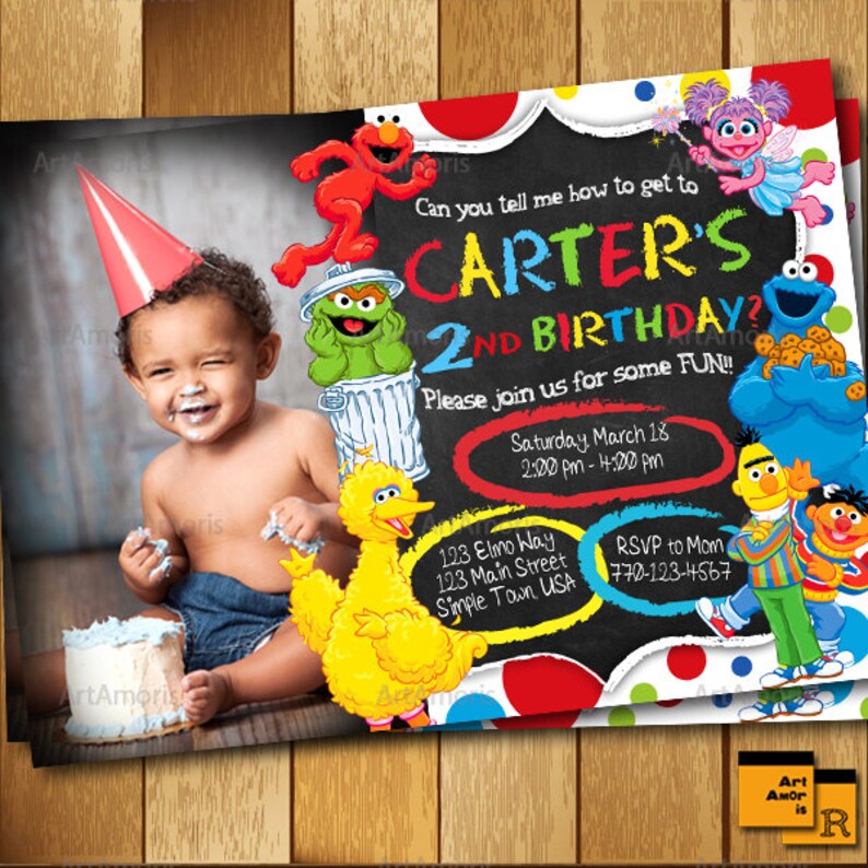 Elmo Invitation Elmo Birthday Invitation Sesame Street Etsy