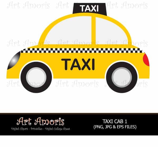 New York Taxi Cab, Cars, Yellow Car, Vehicle, Clipart, Digital