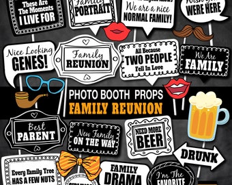 FAMILY REUNION Photo Booth Props INSTANT Download Printable - Etsy