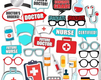Medical Nursing Graduation Photo Booth Props Printable - Etsy