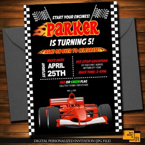 Garcon De Course Invitation Danniversaire De Voiture Course Etsy
