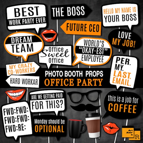 Office Party Photo Booth Props Funny Adult Work Party - Etsy Office Party Photo Booth Props Funny Adult Work Party - Etsy