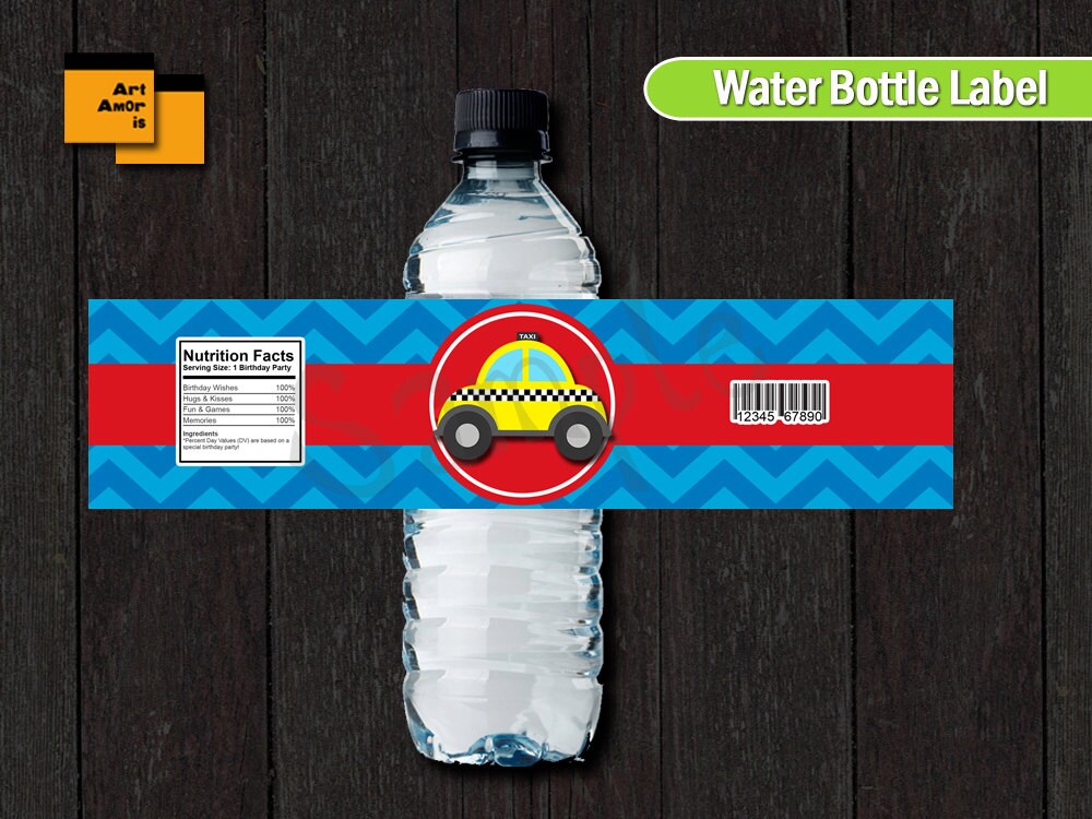 Car Water Bottle Label, Water Label, on the Road, Printable, Party ...