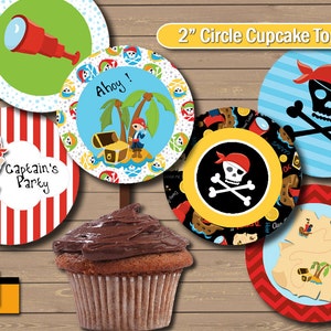 Pirate Party Cupcake Topper, Birthday Party Cupcake Topper, Pirate imprimable, anniversaire garçon, fête imprimables, fête décoration Pirates TFP-4