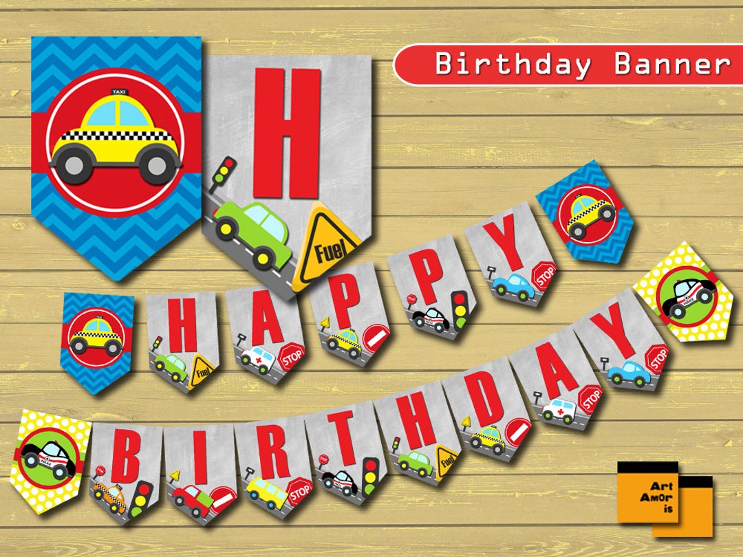Cars Banner, Birthday Banner, Cars Printables, Party Printable, Party ...