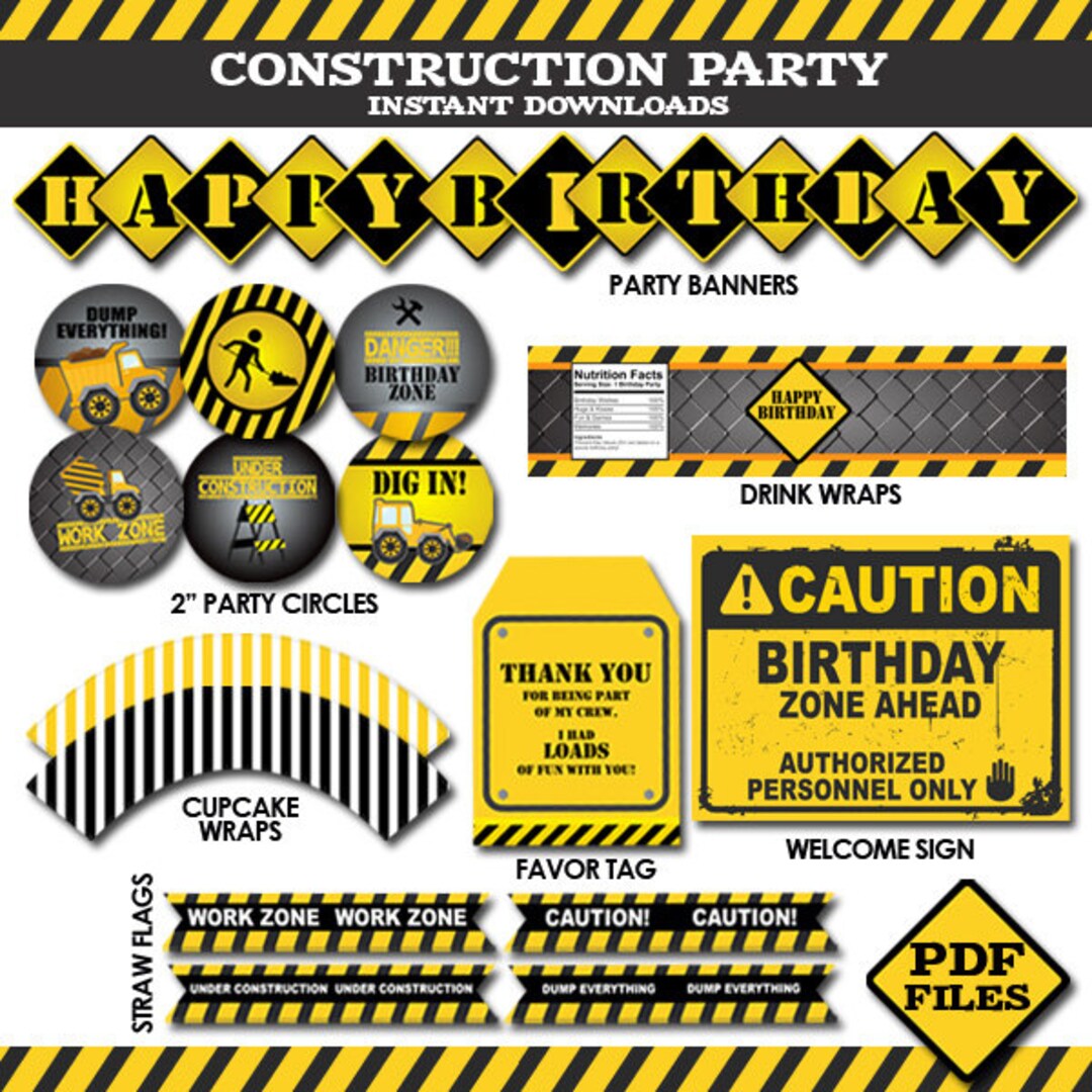 2 Rolls Under Construction Party Tape, 98 Feet X 3 Inch No