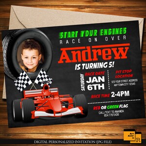 Garcon De Course Invitation Danniversaire De Voiture Course Etsy