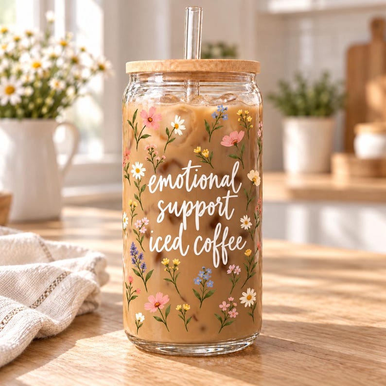 Emotional Support Iced Coffee Wildflowers 2