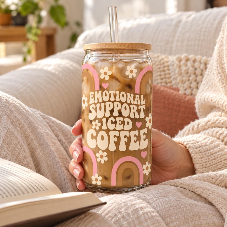 Emotional Support Iced Coffee Retro
