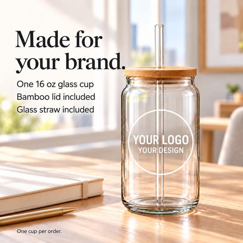 What is included: one 16 oz glass cup, bamboo lid and glass straw.