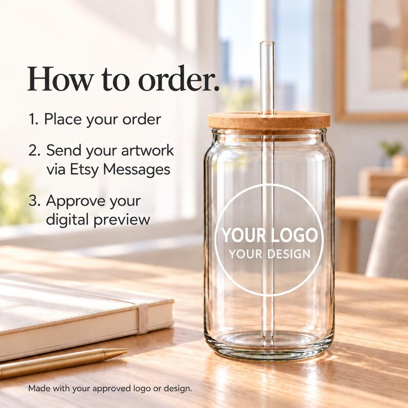 How to order: choose your quantity, send your artwork, approve the preview.