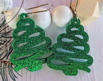 Doodle Christmas Tree Earrings SVG: Laser Cut File (Digital Download)