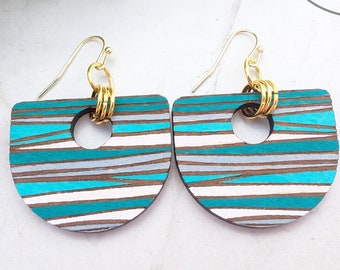 Striped Engraved Hoop Earring Laser Cut File: Boho SVG (Digital Download)