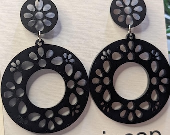 Floral Hoop Earring Laser Cut File: Boho SVG (Digital Download)
