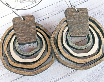 Wavy Hoop Earring Laser Cut File: Boho SVG (Digital Download)