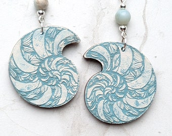 Seashell Hoop Earring Laser Cut File: Spiral Doodle Design (Digital Download)