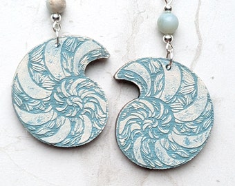 Spiral Doodle Seashell Earring Laser Cut File - Ocean Hoop Earring SVG - Glowforge Cut File - Digital Download Only - Commercial Use