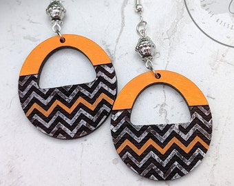 Chevron Engraved Design "Handbag" Shape Earring Laser Cut File - Boho Design Earrings SVG - Glowforge Cut File - Digital Download Only