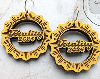 Totality 2024 Eclipse earring SVG - Laser Cut Eclipse earring File - Digital File Only - Commercial use Laser SVG Earring File