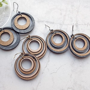 Double Hoop Earring Laser Cut File - Minimalistische Hoop Earring SVG - Connected Hoop Cut File - Alleen digitale download - Commercieel gebruik