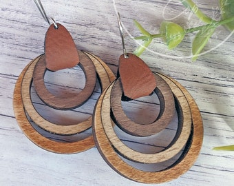 Triple Hoop Earring Laser Cut File: Minimalist SVG (Digital Download)