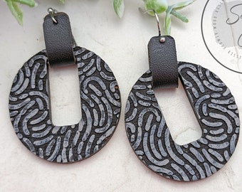 Abstract Reverse Engraved Design Modern Hoop Earring Laser Cut File - Boho Design Earrings SVG - Glowforge Cut File - Digital Download Only