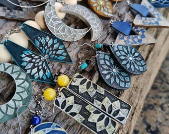 Boho Engraved Earring SVG Bundle: Geometric Laser Cut File (Digital Download)