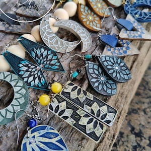 Boho Engraved Earring SVG Bundle: Geometric Laser Cut File (Digital Download)