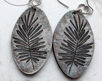 Fern Engraved Earring Laser Cut Files: Boho Botanical SVG (Digital Download)