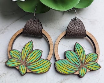 Lotus Hoop Earring Laser Cut File: Floral SVG (Digital Download)