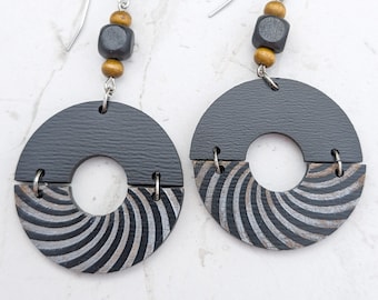 Two Piece Hoop Spiral Earring Laser Cut File - Hoop Earring SVG - Connected Hoop Cut File - Digital Download Only - Commercial Use