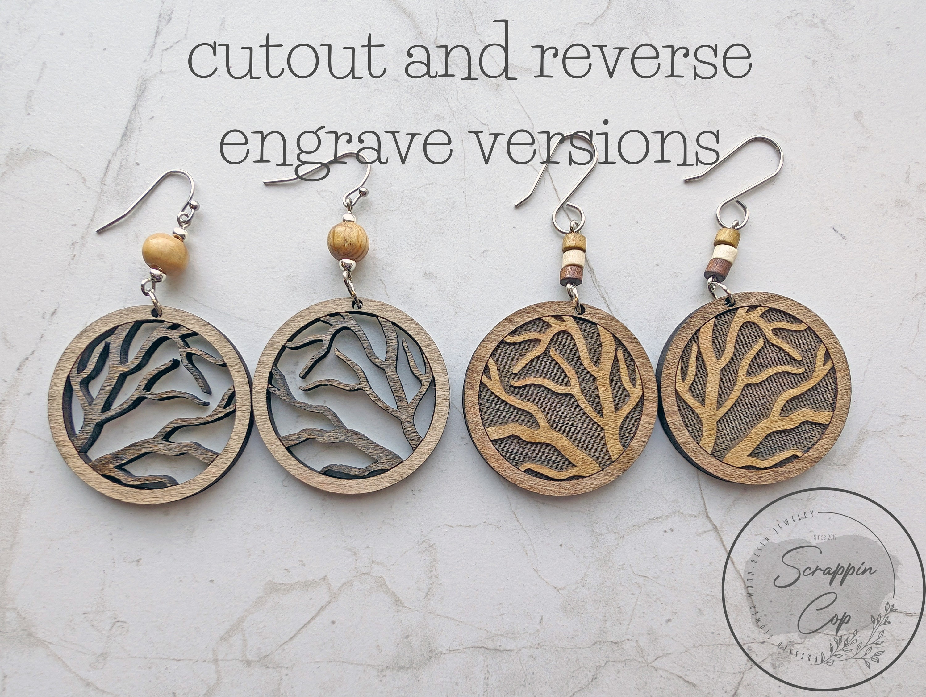 Rose Gold Tree Of Life Stud Earrings - Stainless Steel, 10mm, Unbranded
