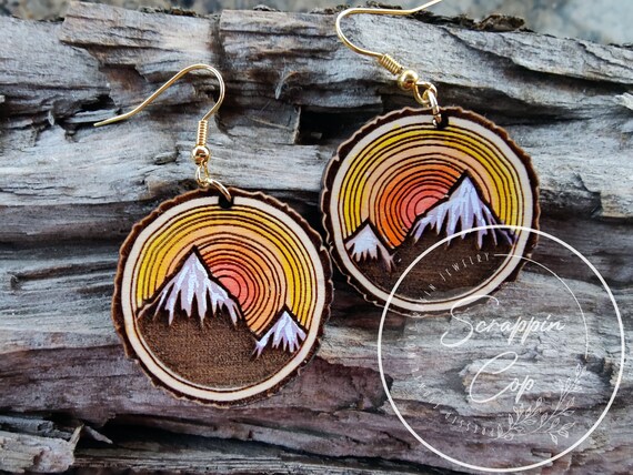 Wood slice hotsell earrings