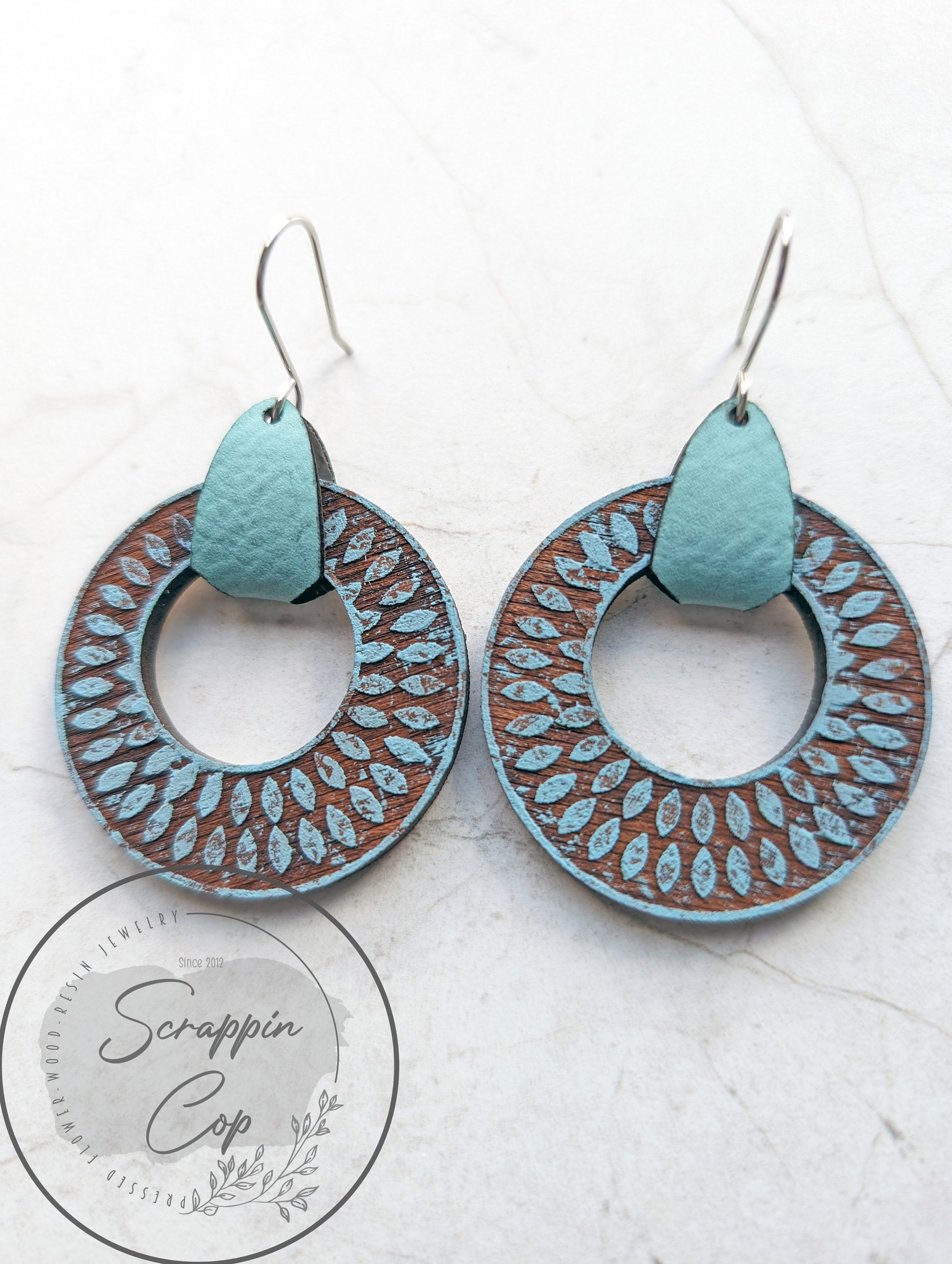 Petal Design Hoop Earring Laser Cut File - Boho Design Earrings SVG - Glowforge Cut File - Digital Download Only