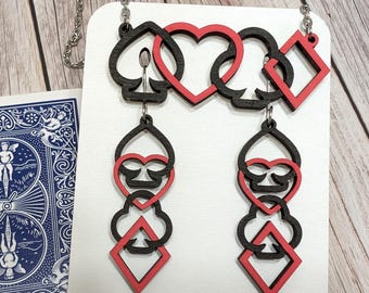 Playing Card Suits: Earring and Necklace Laser Cut File (Digital Download)