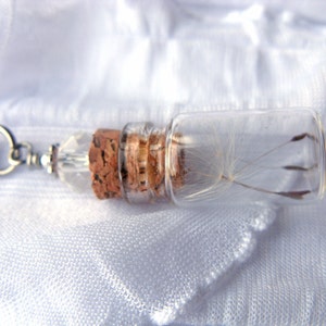 Dandelion Seed Glass Bottle Necklace Dandelion Seeds in Tiny Vial Pressed Flower Jewelry Glass Bottle Pendant Botanical jewelry image 4