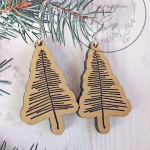 Doodle Pine Tree Earrings: Laser Cut SVG File (Digital Download)