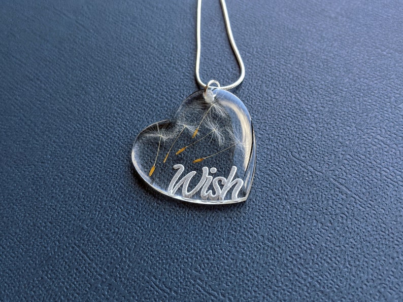 Dandelion Seed Wish Acrylic and Resin Pendant Real Dandelion Seeds Pressed Flower Jewelry Dandelion Seed Jewelry Boho Jewelry image 3