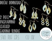 Laser Cut Leather Earring SVG Bundle: Overlapping Dangle Earrings (Digital File)