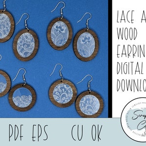 Lace Earring Laser Cut File: Wood & Acrylic SVG Bundle (Digital Download)