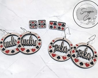 Poker Euchre Earring SVG Bundle: Laser Cut Files (Digital Download)