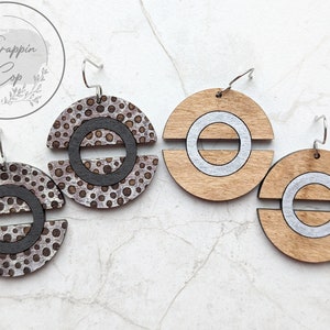 Round Connected Circle Earring Laser Cut File - Modern Style Geometric Earring SVG - Glowforge Cut - Digital Download Only - Commercial Use