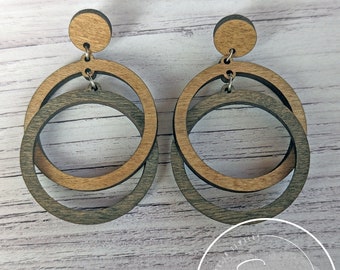 Linked Hoop 2 Piece Laser Earrings Bundle - Impossible Earrings SVG - Linked Hoop Earrings -  Commercial Use