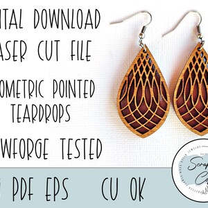 Teardrop Spirograph Earrings Laser Cut File (digital Download) - Etsy
